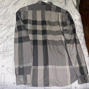 Burberry black/grey  plaid button up